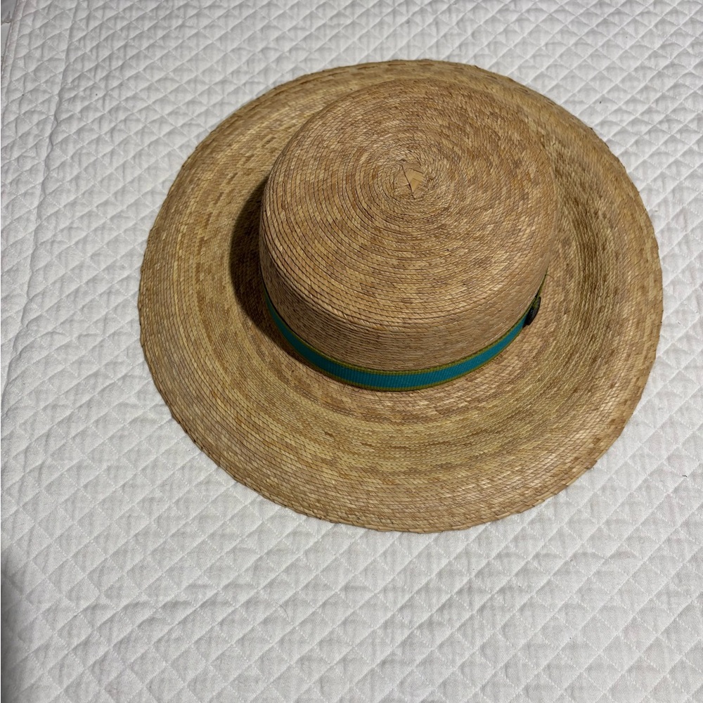 Tula Austin, Texas Straw Hat with Green Logo Trim